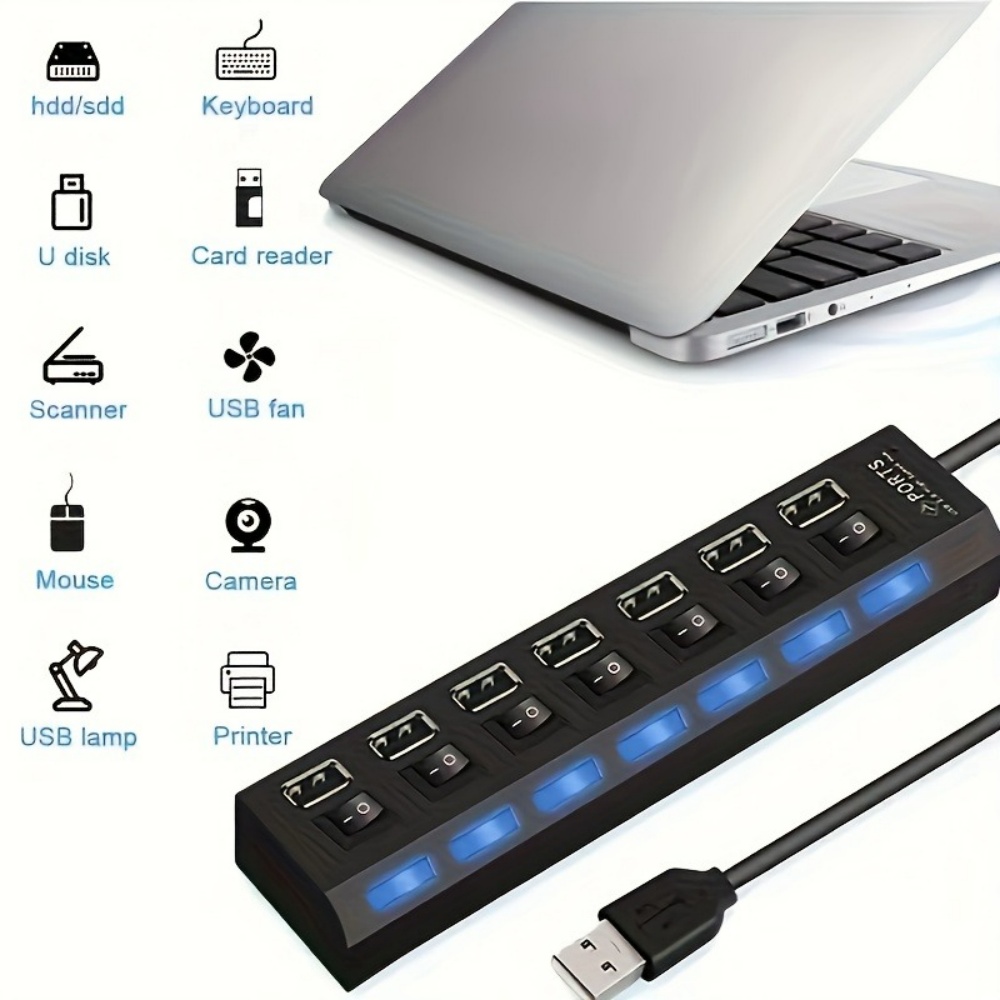 USB 3.0 Hub 4 7 Port Multi USB - đánh giá và giá Laptop Accessories Usb