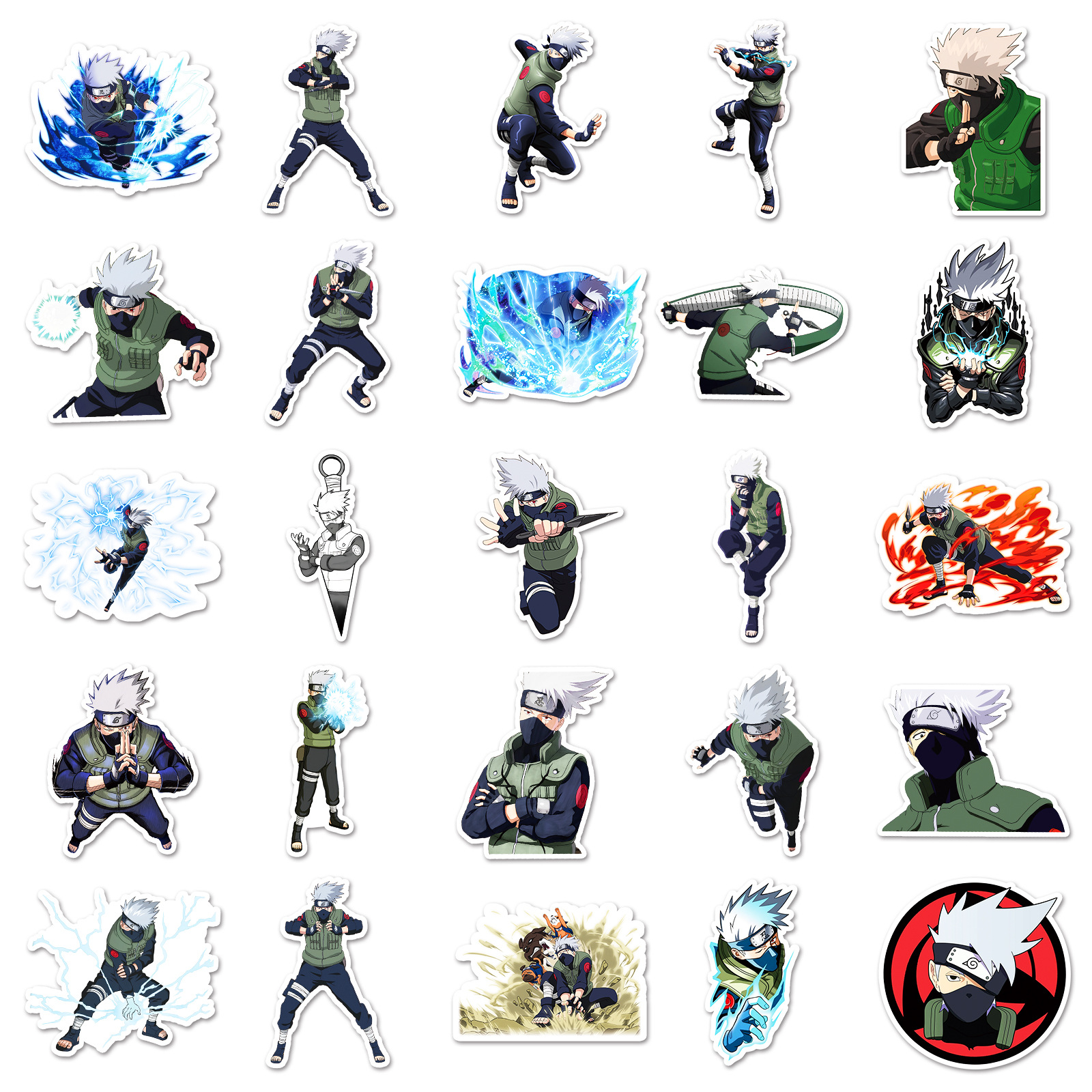 50pcs Anime Naruto Hatake Kaka - đánh giá và giá Laptop Accessories Aesthetic