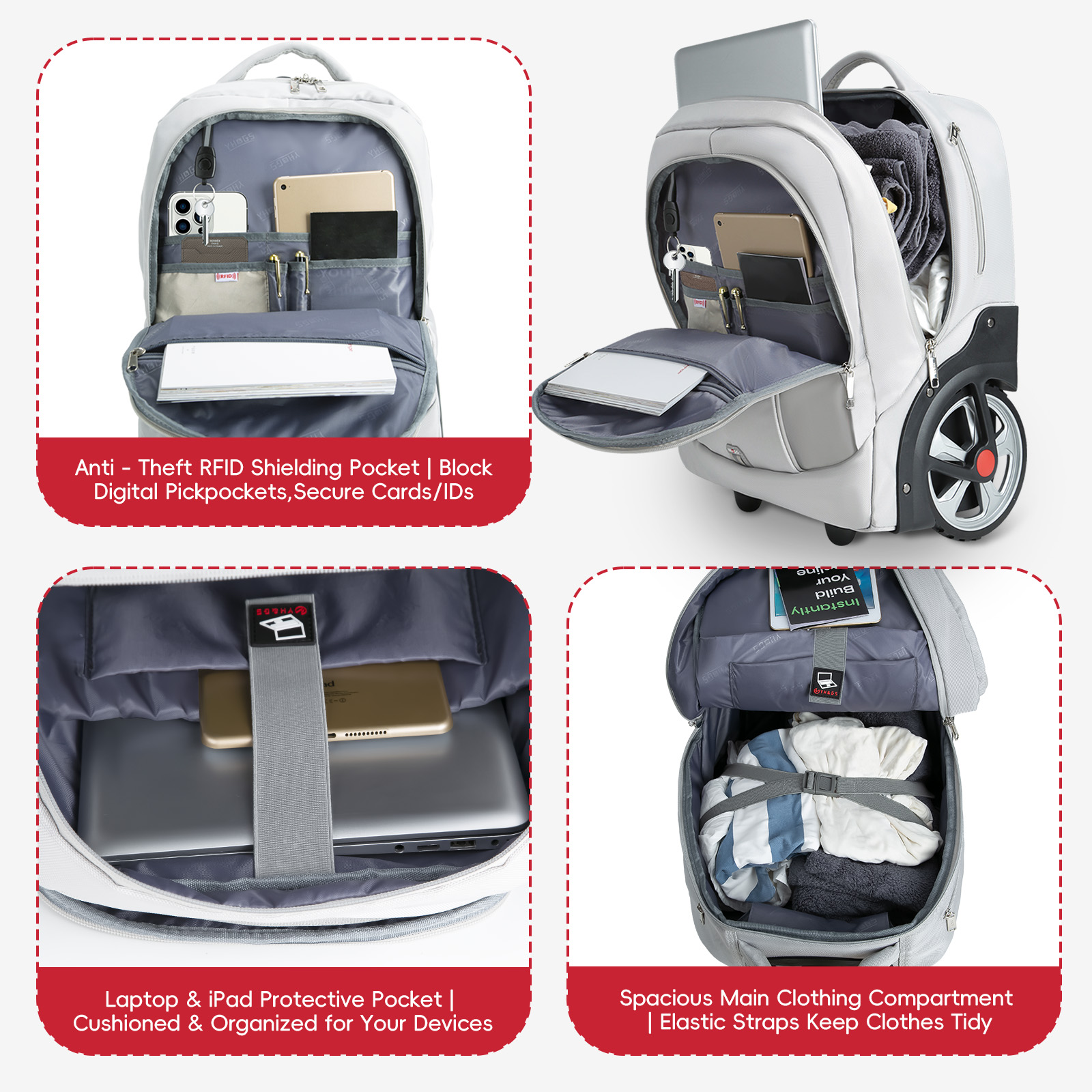 Rolling Luggage Backpack With  - đánh giá và giá Laptop Accessories Organizer Bag