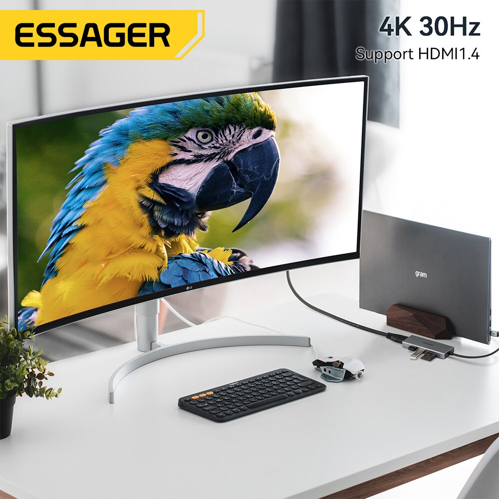 Essager 5 in 1 USB C HUB HDMI- - đánh giá và giá Usb C Docking Hub