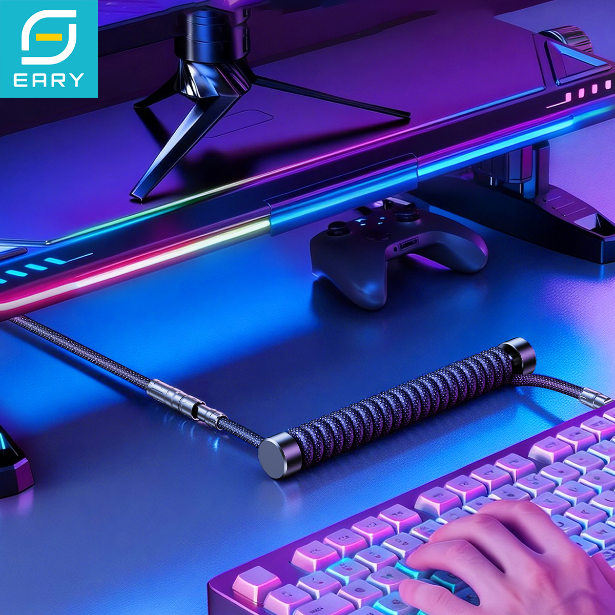 Eary 1.2m Coiled Keyboard Cabl - đánh giá và giá Laptop Accessories Usb