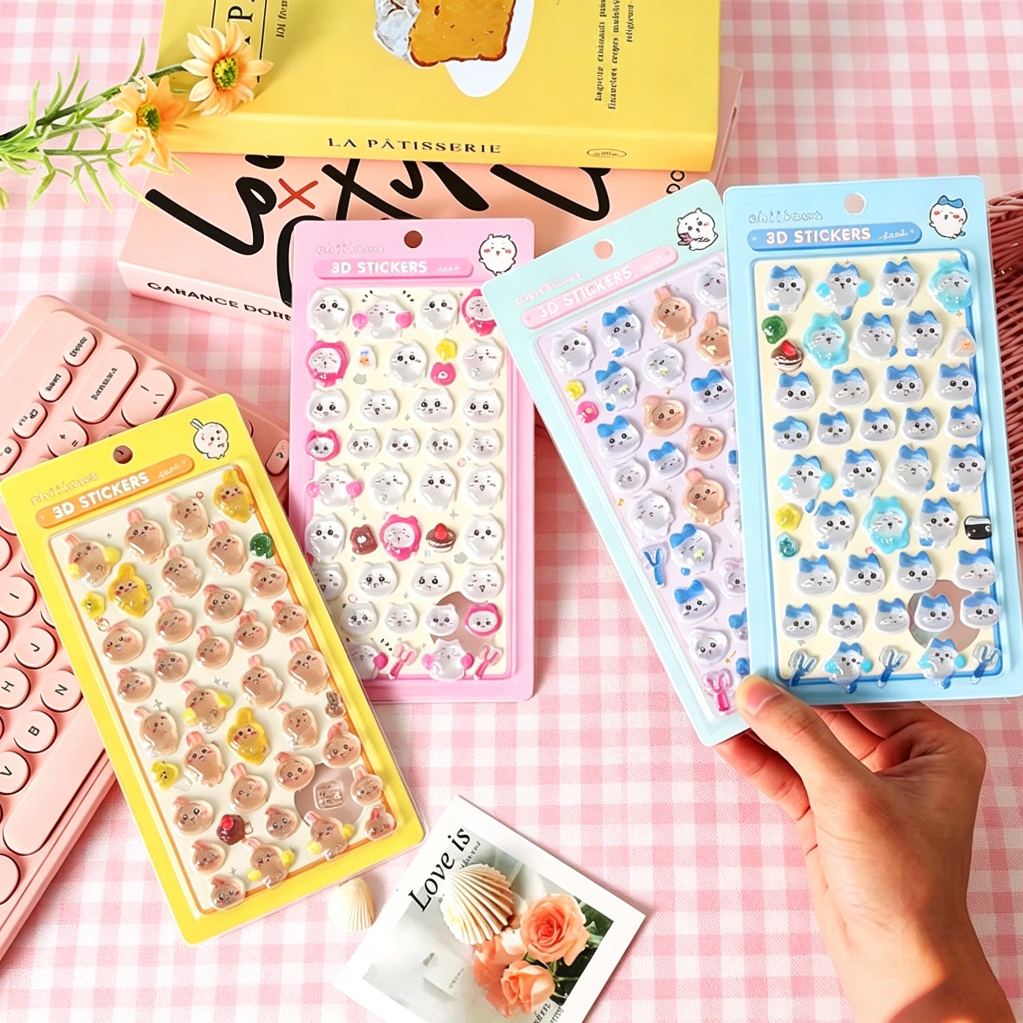 Chiikawa 3D Cute Relief Sticke - đánh giá và giá Laptop Accessories Aesthetic