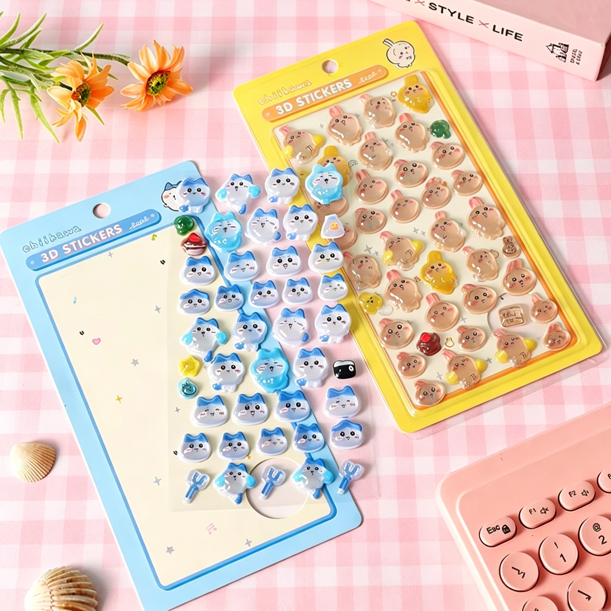 Chiikawa 3D Cute Relief Sticke - đánh giá và giá Laptop Accessories Aesthetic