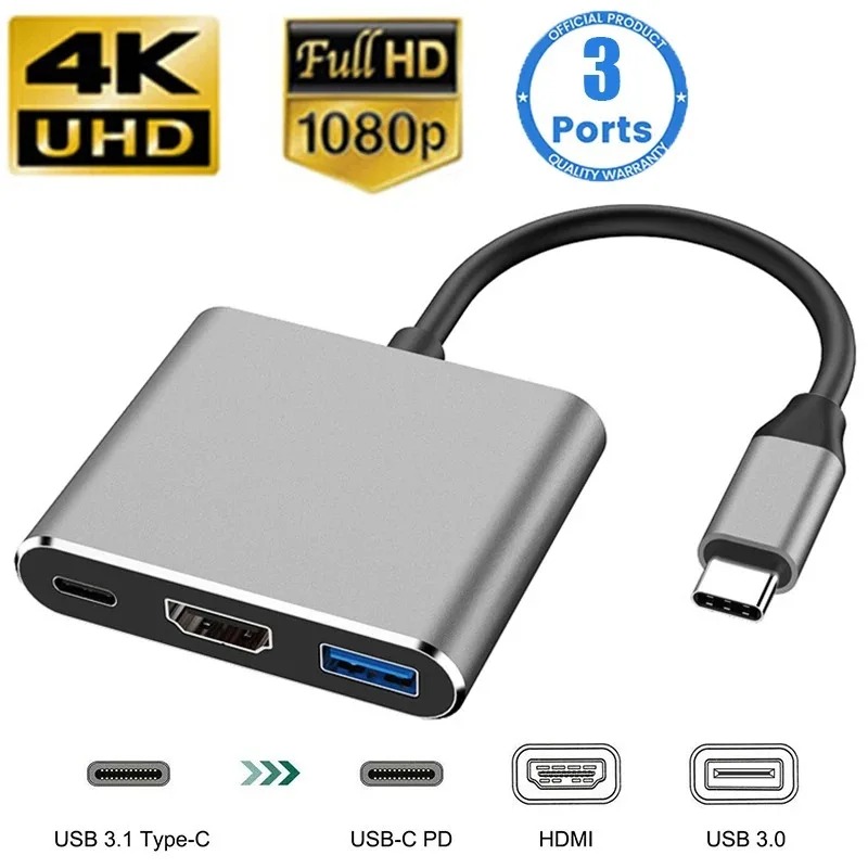 USB C HUB 3in1 Type C 3.0 to H - đánh giá và giá Usb C Docking Hub