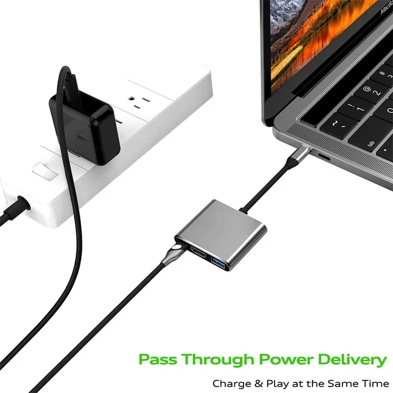 USB C HUB 3in1 Type C 3.0 to H - đánh giá và giá Usb C Docking Hub