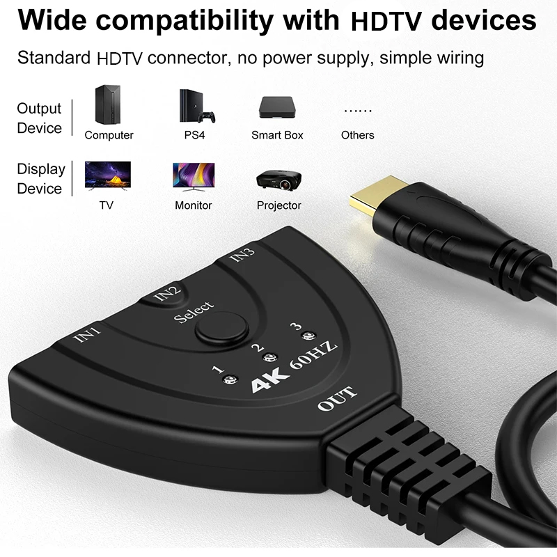 4K 60Hz 3D Mini 3 Port HD Swit - đánh giá và giá Laptop Accessories Women