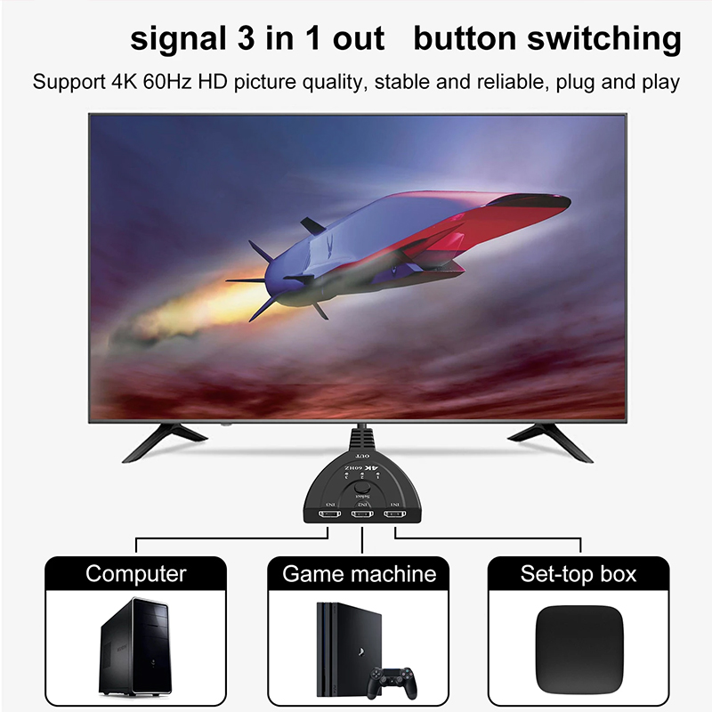 4K 60Hz 3D Mini 3 Port HD Swit - đánh giá và giá Laptop Accessories Women